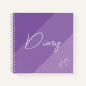 Paarse Dagboek Custom Initiaal Journal Notitieboek (Voorkant)
