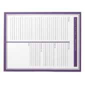 Paarse dagelijkse om lijst te doen notitieblok (Voorkant)