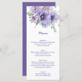 Paarse dagen, annemonen, Rozen, menu