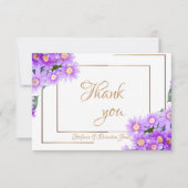 Paarse dagen/goudtrim bedankkaart (Voorkant)