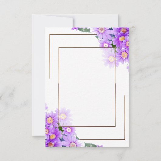 Paarse dagen/goudtrim bedankkaart (Achterkant)