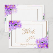 Paarse dagen/goudtrim bedankkaart (Voorkant / Achterkant)