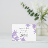 Paarse Dagen op White Wedding Reception Card Informatiekaartje (Staand voorkant)