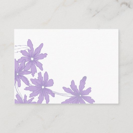 Paarse Dagen op White Wedding Reception Card Informatiekaartje (Achterkant)