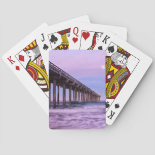 Paarse dageraad boven pier, Californië Speelkaarten