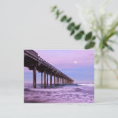 Paarse dageraad over pier, Californië Briefkaart (Staand voorkant)