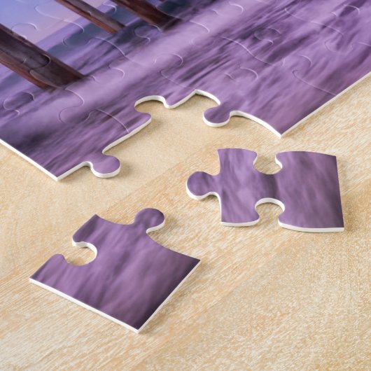 Paarse dageraad over pier, Californië Legpuzzel (Zijkant)