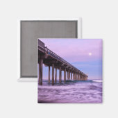 Paarse dageraad over pier, Californië Magneet (Voorkant / Achterkant)