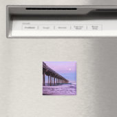 Paarse dageraad over pier, Californië Magneet (Insitu (Vaatwasser))