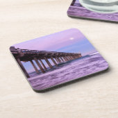 Paarse dageraad over pier, Californië Onderzetter (Linkerzijde)