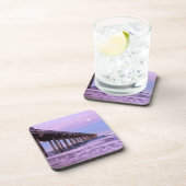 Paarse dageraad over pier, Californië Onderzetter (Rechterzijde)