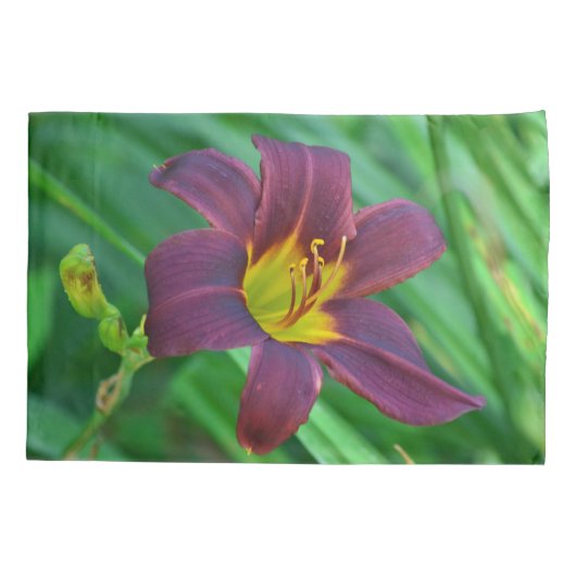 Paarse daglelie kussensloop (Achterkant)