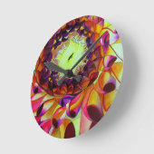 Paarse Dahlia abstracte originele bloemenkunst Ronde Klok (Hoek)