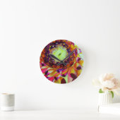 Paarse Dahlia abstracte originele bloemenkunst Ronde Klok (Huis)