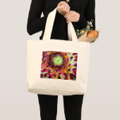 Paarse Dahlia abstracte originele bloemkunst Grote Tote Bag (Voorkant (product))