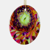 Paarse Dahlia abstracte originele bloemkunst Keramisch Ornament (Rechts)