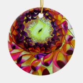 Paarse Dahlia abstracte originele bloemkunst Keramisch Ornament (Voorkant)