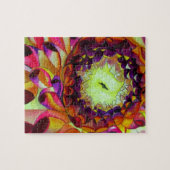 Paarse Dahlia abstracte originele bloemkunst Legpuzzel (Horizontaal)