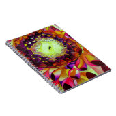 Paarse Dahlia abstracte originele bloemkunst Notitieboek (Rechterzijde)