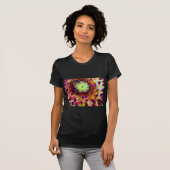 Paarse Dahlia abstracte originele bloemkunst T-shirt (Voorkant volledig)