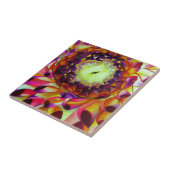 Paarse Dahlia abstracte originele bloemkunst Tegeltje (Zijkant)