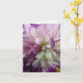 Paarse Dahlia Blank Kaart (Gele Bloem)