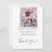 Paarse Dahlia Bloemen in Waterverf Bedankkaart (Voorkant)