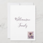 Paarse Dahlia Bloemen in Waterverf Bedankkaart (Achterkant)