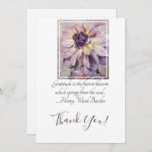 Paarse Dahlia Bloemen in Waterverf Bedankkaart (Voorkant / Achterkant)