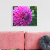 Paarse dahlia canvas afdruk (Insitu (Woonkamer))