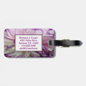 Paarse Dahlia Design Bagagelabels (Achterkant horizontaal)