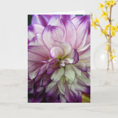 Paarse Dahlia Design Blank Notecard Kaart (Gele Bloem)