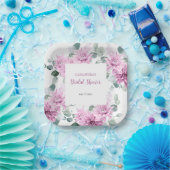 Paarse Dahlia Eucalyptus Botanisch Vrijgezellenfee Papieren Bordje (Feest)