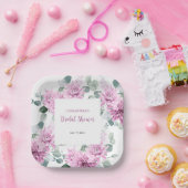 Paarse Dahlia Eucalyptus Botanisch Vrijgezellenfee Papieren Bordje (Feest)