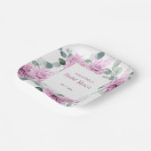 Paarse Dahlia Eucalyptus Botanisch Vrijgezellenfee Papieren Bordje (Gebogen)