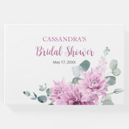 Paarse Dahlia Eucalyptus Groene Bruiloft  Gastenboek