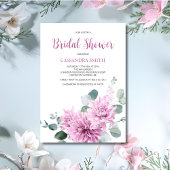 Paarse Dahlia Eucalyptus Groene Bruiloft Kaart