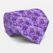 Paarse Dahlia Floral Stropdas (Opgerold)