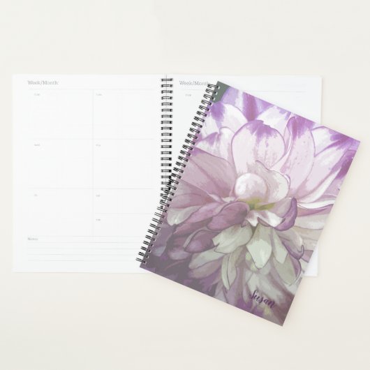 Paarse Dahlia Floral Weekly/Maandelijkse Planner (Display)