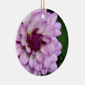 Paarse dahlia flower bloesems kerstfeest keramisch ornament (Rechts)