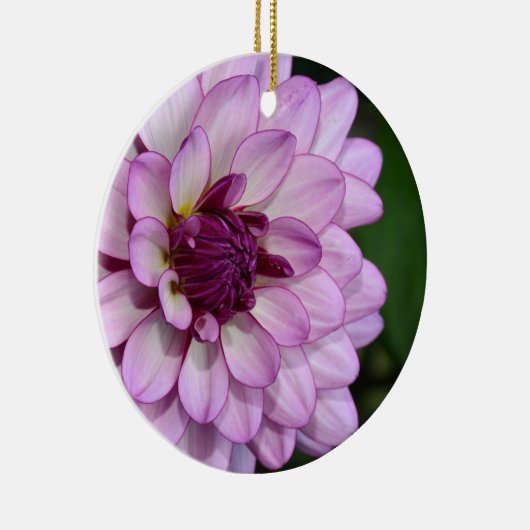 Paarse dahlia flower bloesems kerstfeest keramisch ornament (Rechts)