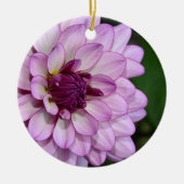 Paarse dahlia flower bloesems kerstfeest keramisch ornament (Voorkant)