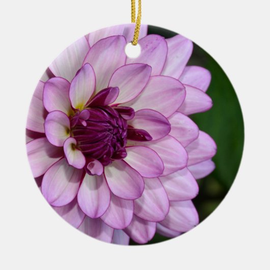 Paarse dahlia flower bloesems kerstfeest keramisch ornament (Voorkant)
