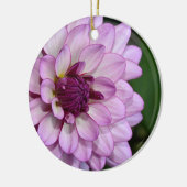 Paarse dahlia flower bloesems kerstfeest keramisch ornament (Links)
