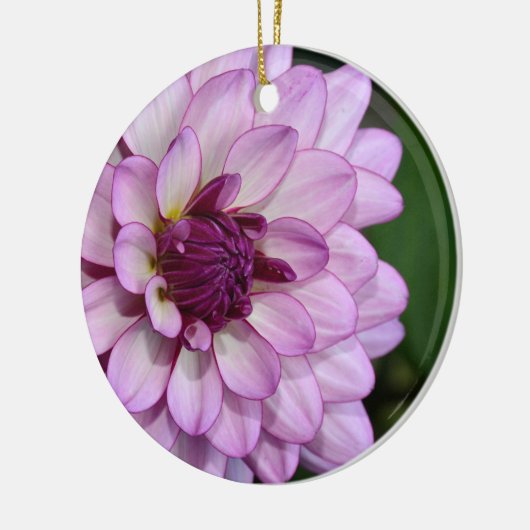 Paarse dahlia flower bloesems kerstfeest keramisch ornament (Links)