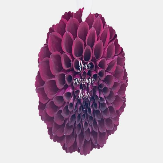 Paarse Dahlia Flower Keepsake Afbeelding Ornament Kaart (Rechts)