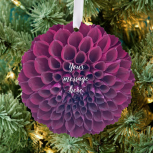 Paarse Dahlia Flower Keepsake Afbeelding Ornament Kaart