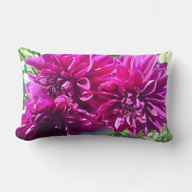 Paarse Dahlia Flower Pillow Kussen (Voorkant)