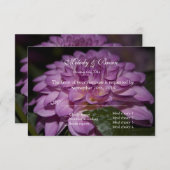paarse dahlia flower RSVP trouwuitnodiging (Voorkant / Achterkant)