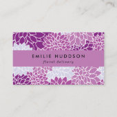 Paarse Dahlia Flowers, Floristry, bloemenwinkel Visitekaartje (Voorkant)
